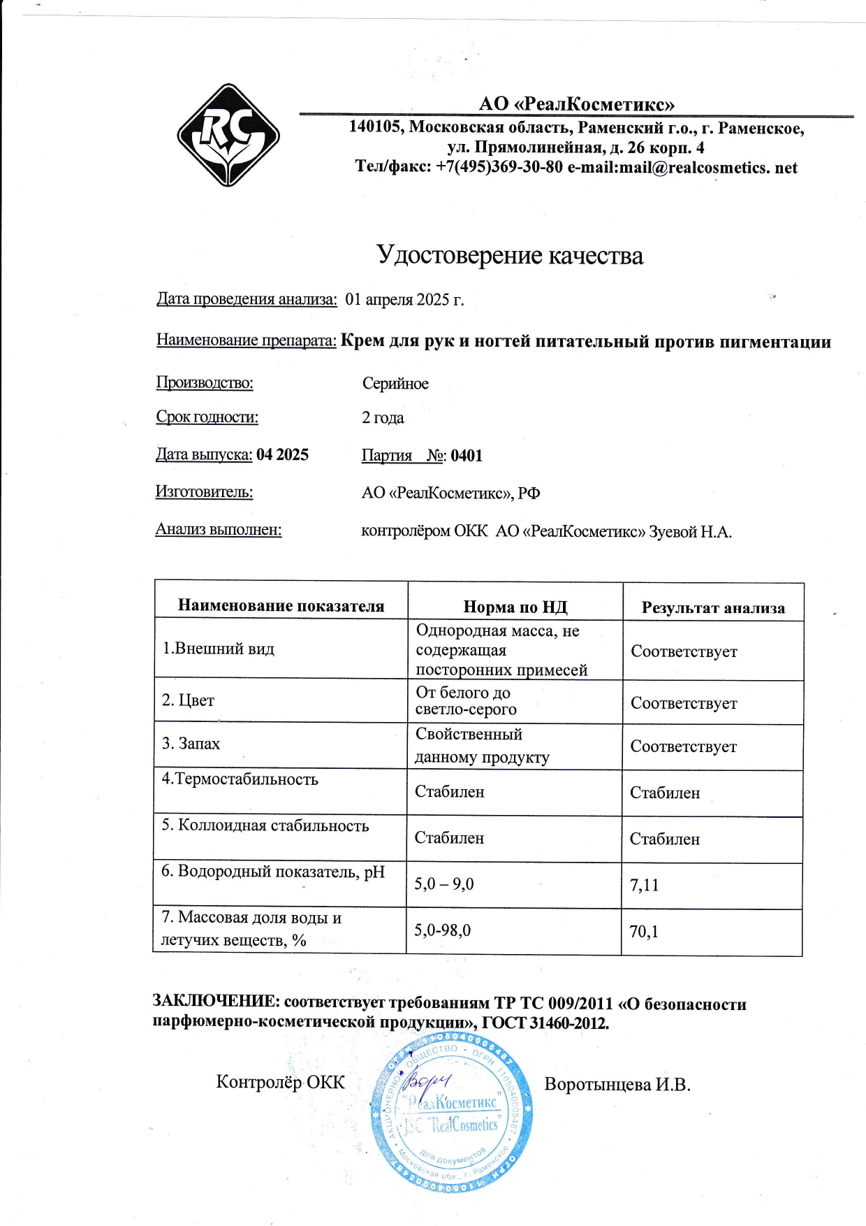 Паспорт №0420250401